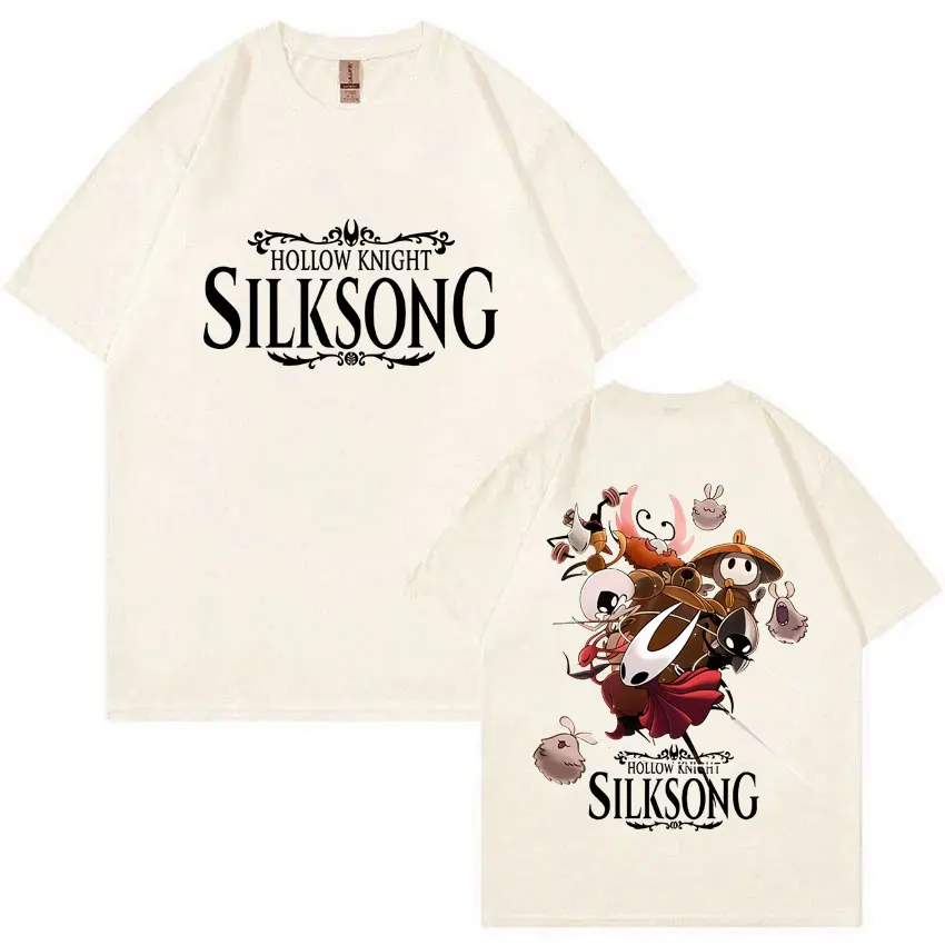 Game Hollow Knight Print T-shirt Men Women Clothing Casual Cotton Vintage T-shirts Male Fashion Oversized Short Sleeve T Shirts