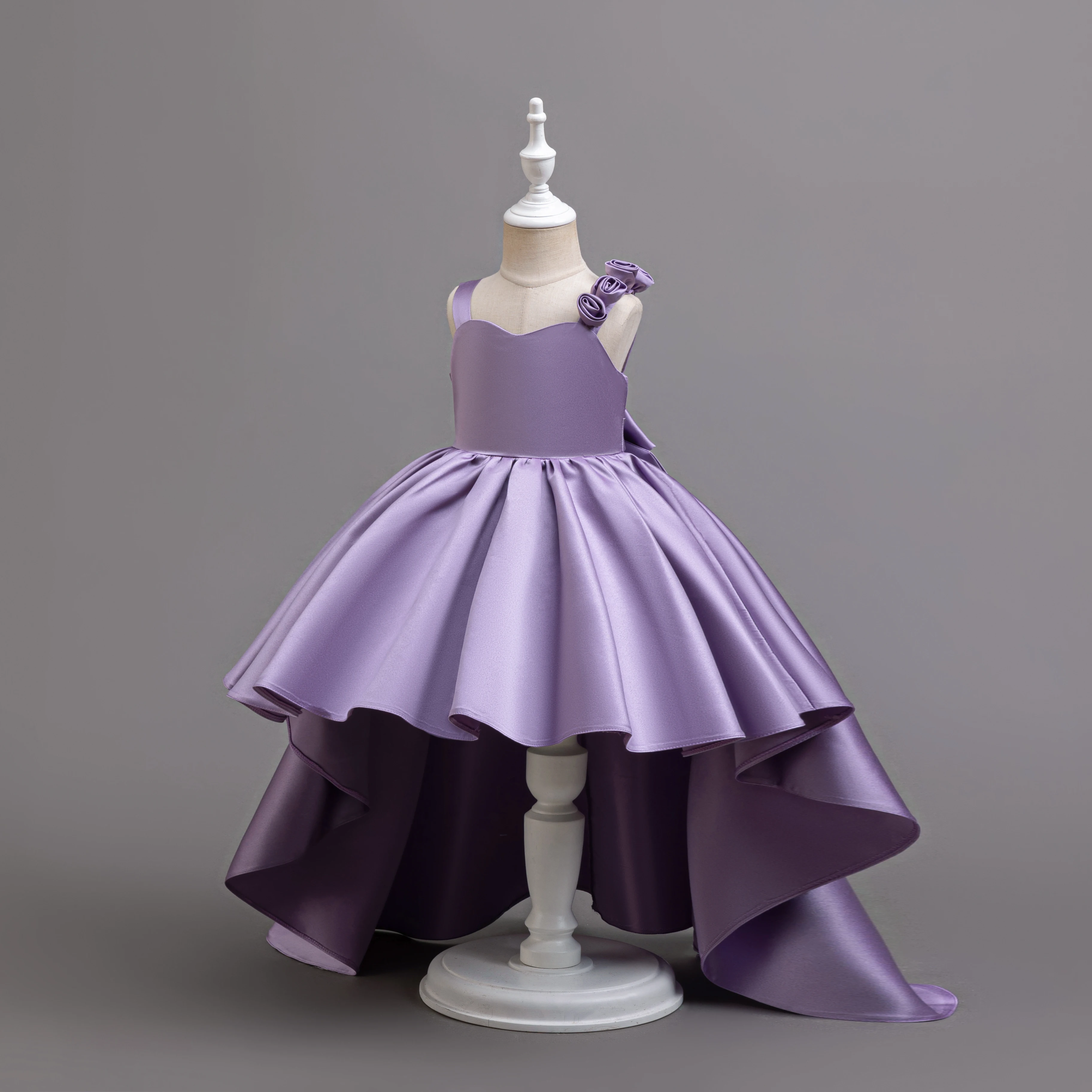 HETISO Kids Elegant Princess Ball Gown Dresses Girls Trailing Formal Evening Party Wedding Clothes Children's Outfits