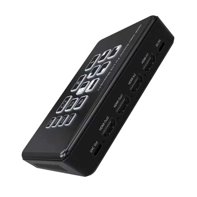 Micro Broadcast Mixer, 2 HDMI Input Live Switcher with Loop-Through & USB Audio Interface for Content Creation - view 3