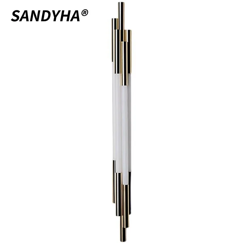 

SANDYHA Italian Minimalist Wall Lights Iron Long Strip Design LED Lamp for Living Room Decoration Corridor Lighting Fixtures