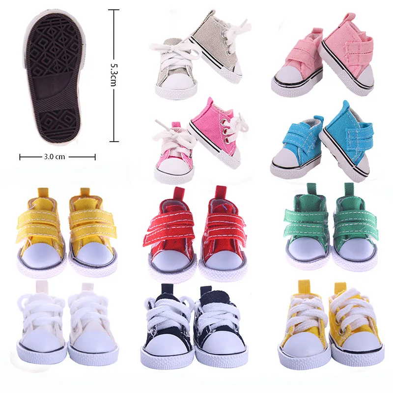 

5CM Doll Shoes Mini Fashion Sport Canvas Shoes For 1/6 BJD Blyth EXO Doll Clothes Accessories Generation Russian Girl DIY Toys