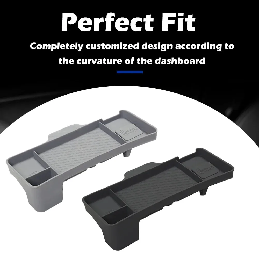 

1pc Black Dashboard Storage Tray For Tesla Model Y Juniper 2025 Model 3 Highland Tissue Box Center Console Screen Rear Organizer