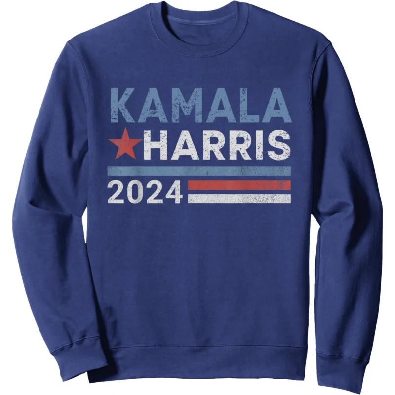 

ntage Kamala Harris 2024, свободные большие толстовки для мужчин и женщин с выбором кампании президента