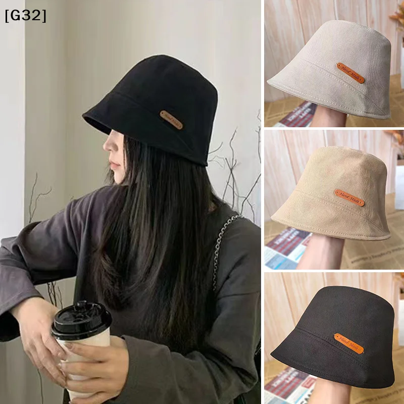 Women's Spring Autumn Bucket Hat, Solid Color Foldable Sun P