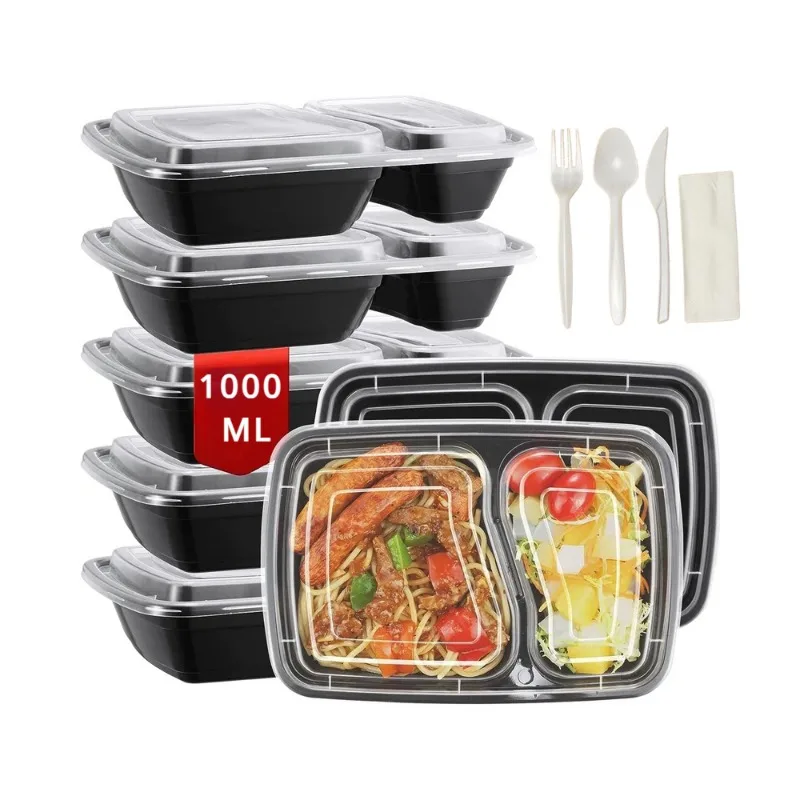 

10pc Meal Prep Containers Food Storage Containers with Lids Reusable Plastic Containers Dishwasher Safe Lunch and Knife and Fork