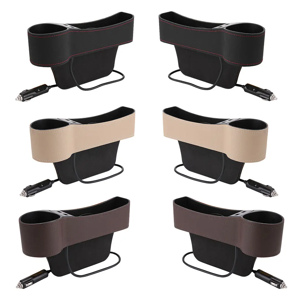 Universal Car Seat Organizer with Sufficient Durability and Ruggedness Side Pocket Storage Box Case Dual USB Charger