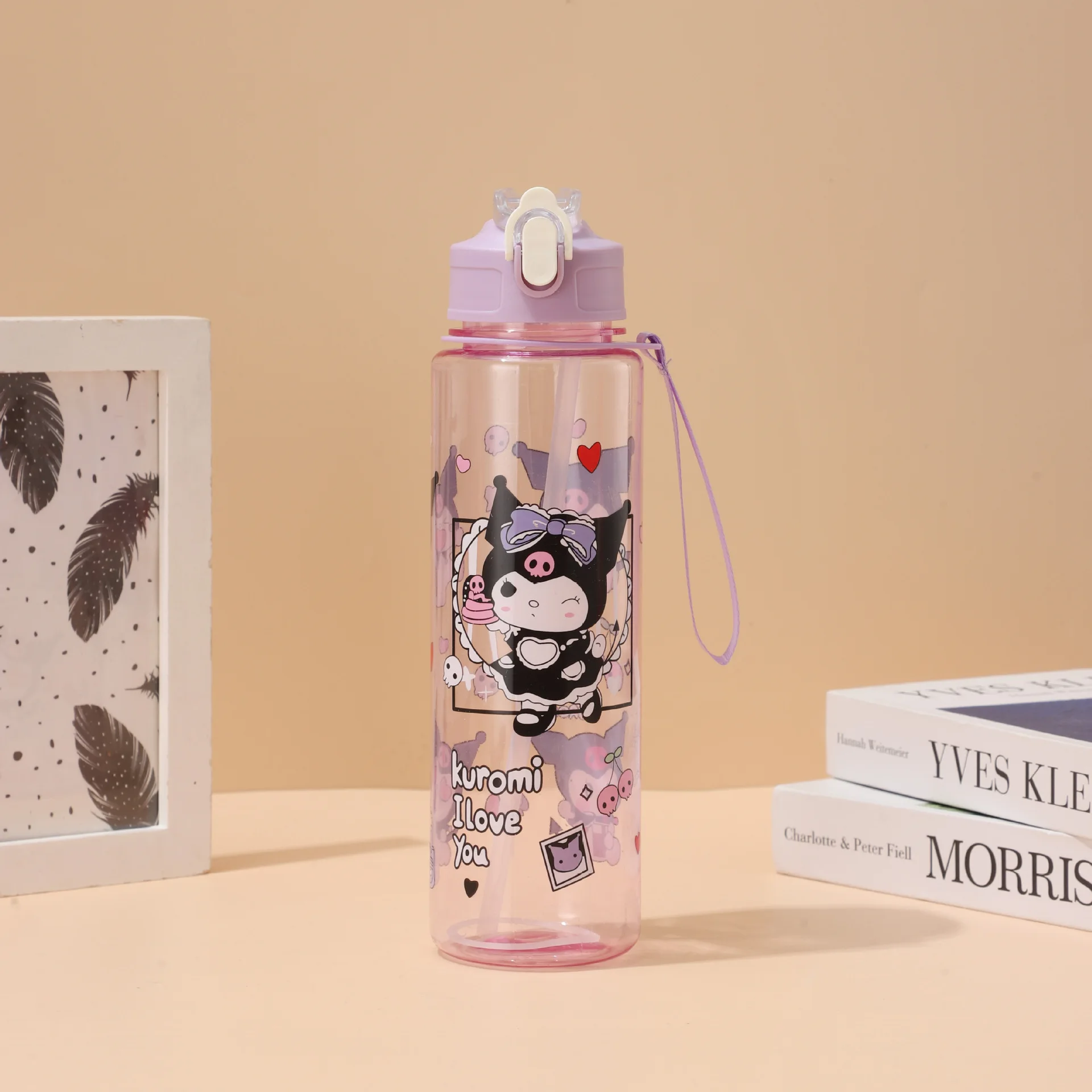 1 قطعة كوب جديد مستقيم الجسم كوب بقشة سعة كبيرة مصاحبة كوب ماء مع حبل كوب محمول #2