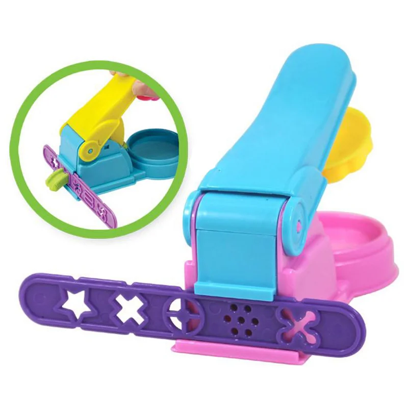 Diy playdough argila plasticina ferramentas conjunto bonito máquina de macarrão molde playsets playdough para crianças macarrão fabricante cozinha brinquedo presentes