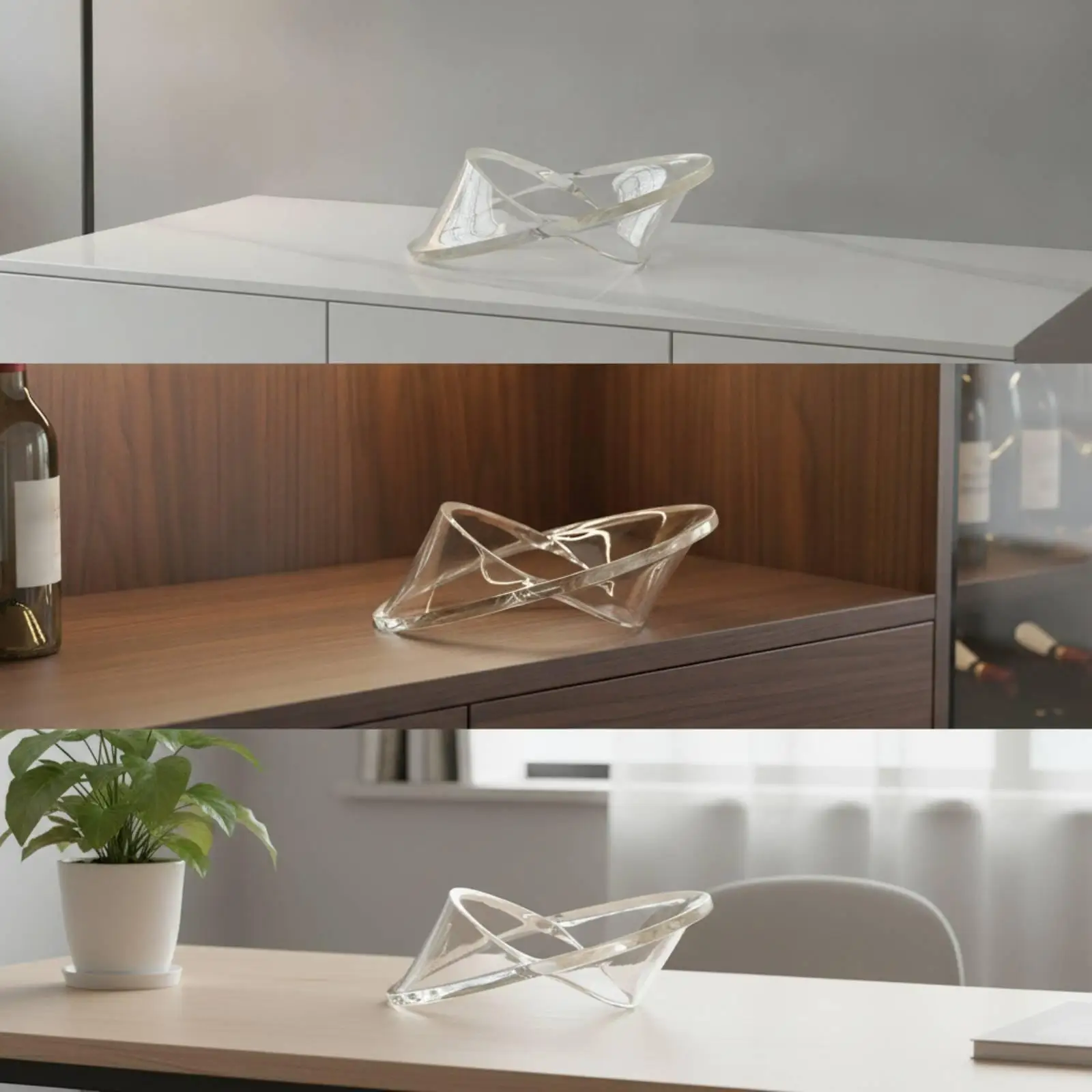 acrylic-sculpture-geometric-decorative-figure-with-loop-shape-glossy-table