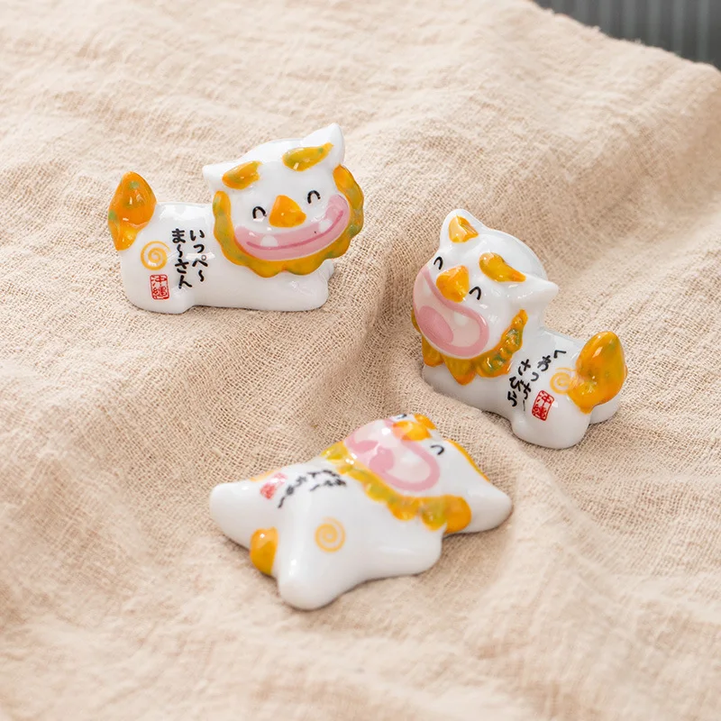 3pcs Cute Resin Mini Lucky Lion Ornaments Creative Desktop Decoration Living Room Office Home Decor