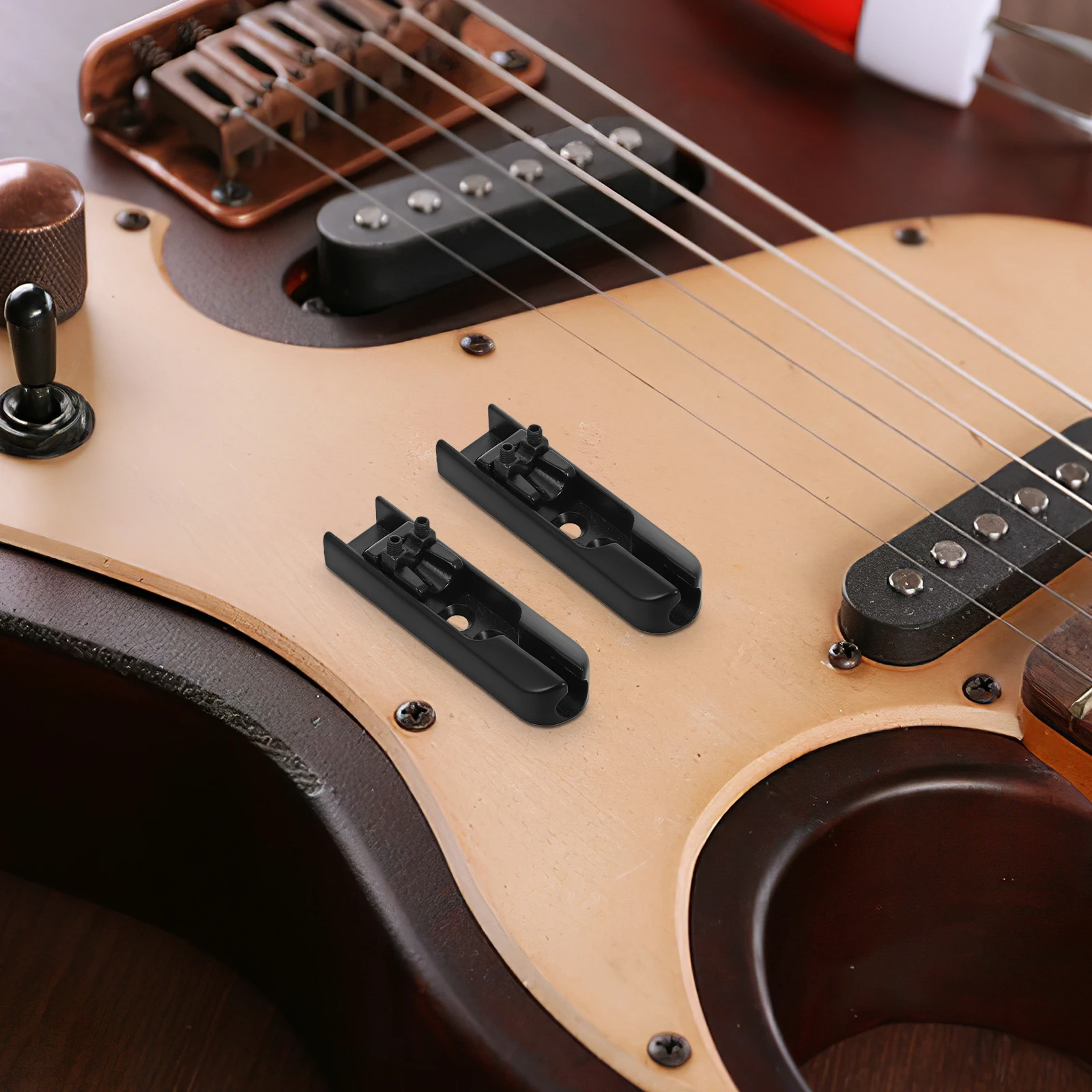 

4pcs Bass Bridge Double Electric Guitar Accessories Zinc Alloy Parts Durable Split Design Replacement Saddles For Bass