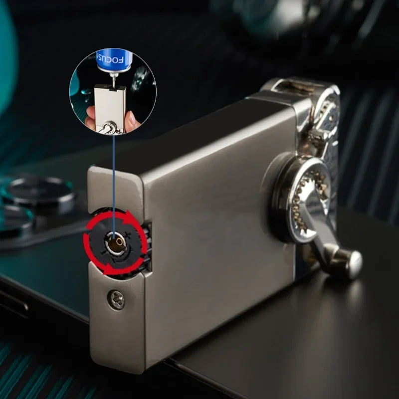 Creative Gear Swing Arm Windproof Jet Blue Flame Butane Gas Torch Lighter Metal Portable Business Cigar Lighters Smoking Gifts - view 5