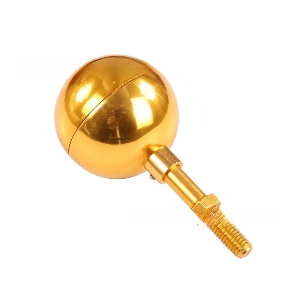 Outdoor Flagpole Gold Ball Top 3 inch Aluminum 75mm Diameter Flagpole Accessory for Standard Pole