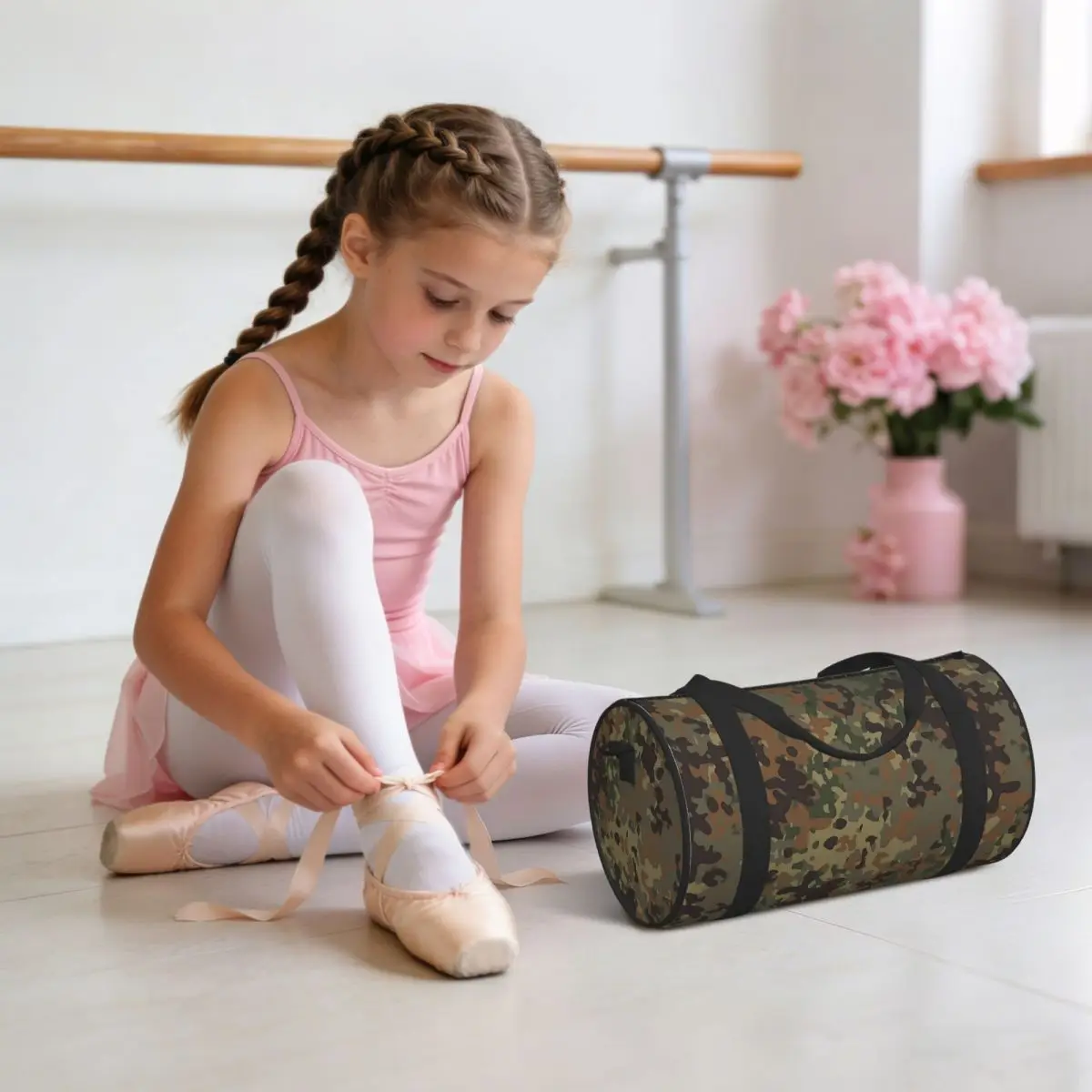 Splintertarn German WW2 Camouflage Army Military Camo Luggage Bag Multi-Functional Duffle Tote Bag Handbags Gym Bags Fitness