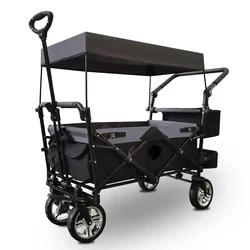 Canopy Camping Folding Trolley Outdoor Wagon Carts With Universal Wheels