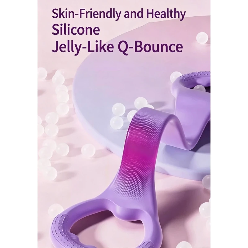 Figure-Eight Exercise Band with Textured Double-Loop Handholds and a Flat Center Section for Varied Exercise Routines T4MB