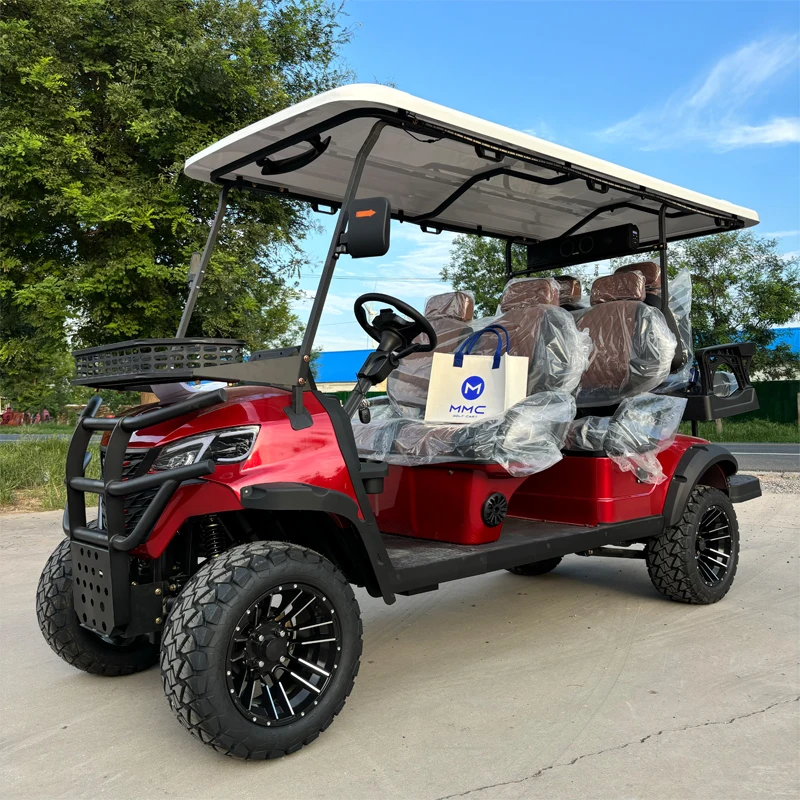 2025 Luxury Solar Golf Cart Full Car LED Lights 4*4 Powerful Horsepower Off-road 6 Seat 72V Electric Golf Cart