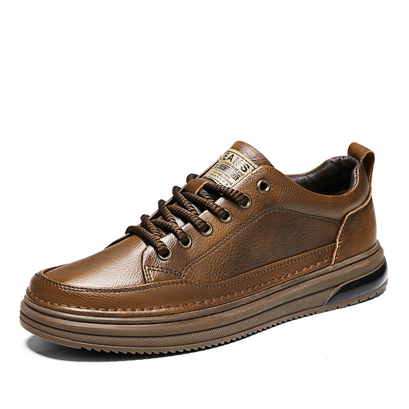 

Genuine Leather Casual Shoes for Men Shoes Design Sneakers Male Comfortable Cow Leather All-match Comfortable Skate Shoes Man