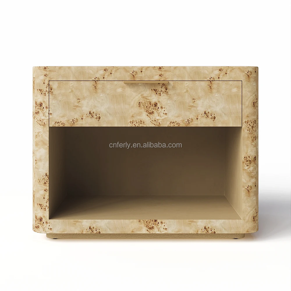 

Light Luxury Burl Veneer Bedside Table Interior Furniture Bedroom Furniture Wooden Bedside Table Bedside Table