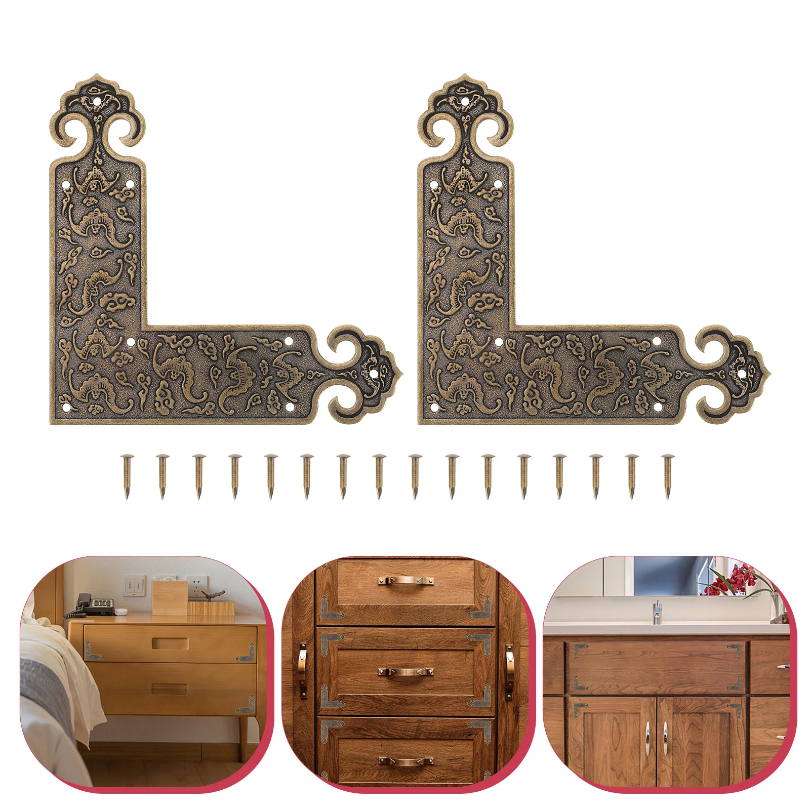 

Brackets Cabinet Door Furniture Corner Code Brass Protectors Shelf Jewelry Stand