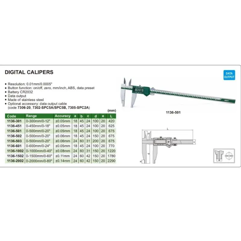 INSIZE 1136-601 DIGITAL CALIPER  0 to 600mm