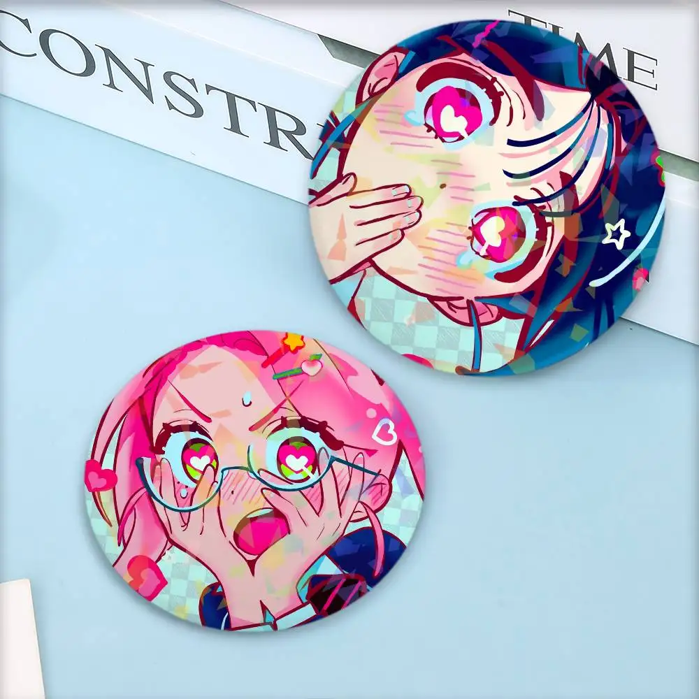 Alien Stage Mizi Sua Ivan Till Hyuna Luka Cartoon Round Badge Lapel Pins for Backpacks Briefcase Laser Brooch Clothes Gifts