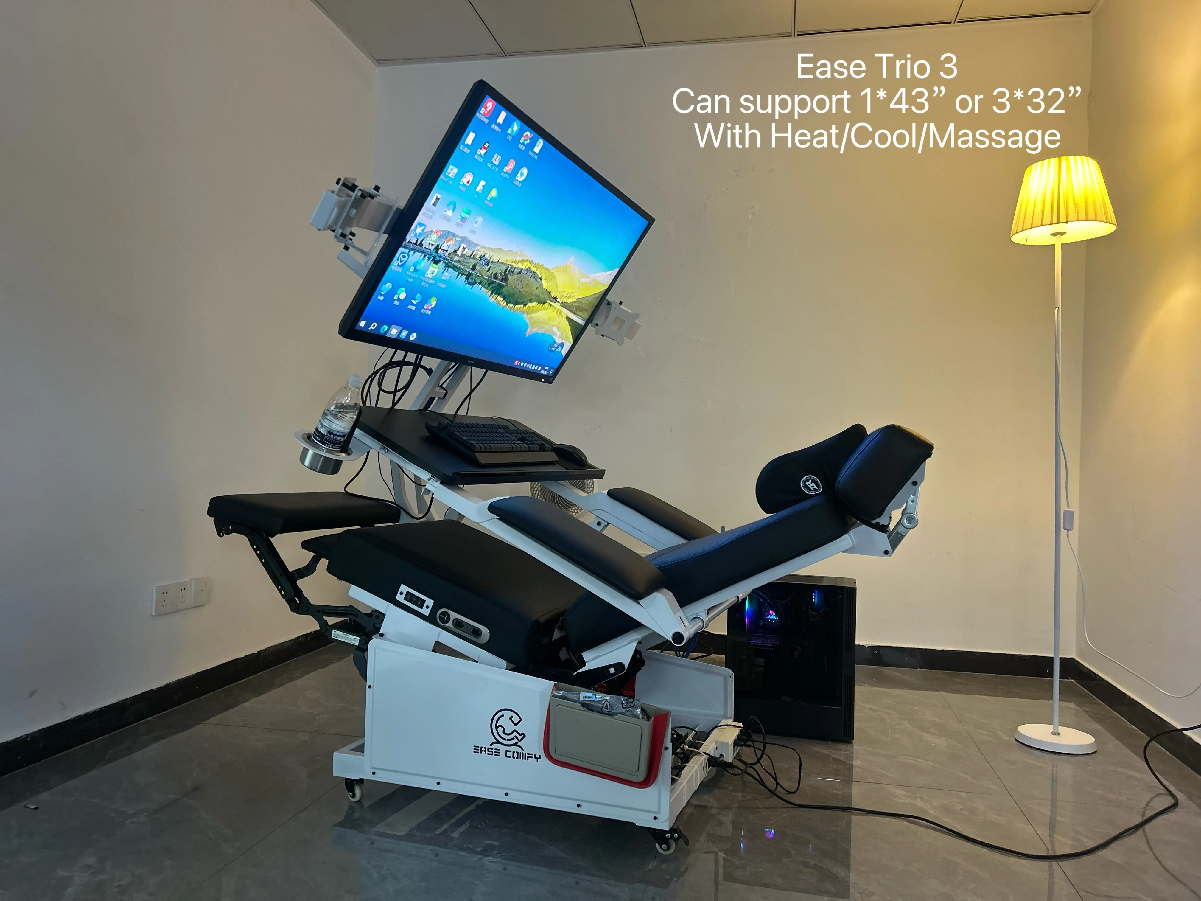 

EASE TRIO 3 Recline computer workstation Computer Cockpit zero Gravity Chair Heat Cool Massage Seat Comfortable affordable