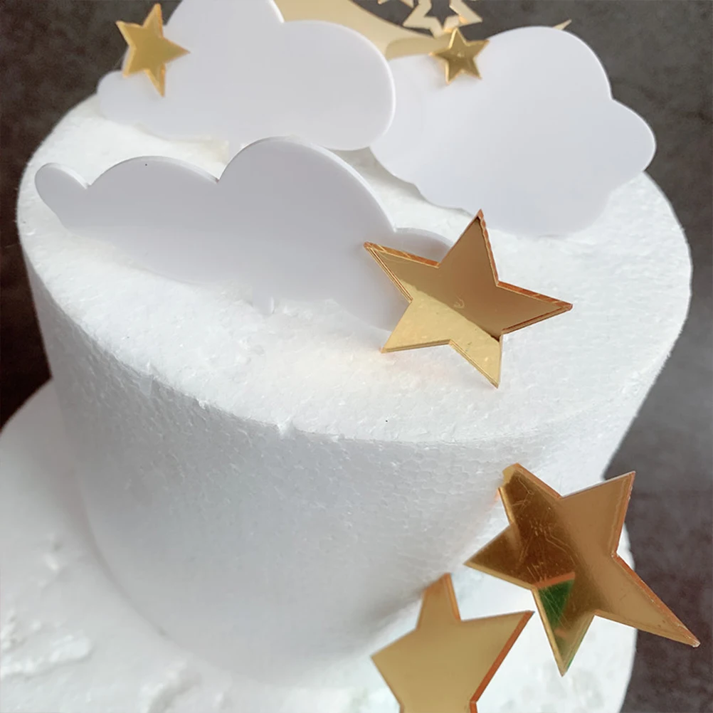 

Acrylic Cake Decoration Creative Decorations Topper Theme Party Supplies Cupcake Golden Pick