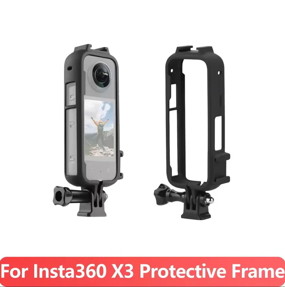 

Protective Frame for Insta360 X3 Accessories PC Hard Housing Case for Insta360 X3 Camera Durable Frame With Cold Shoe Mount