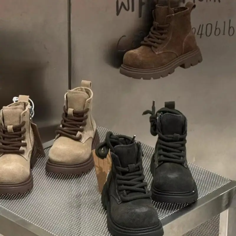 

Kawaii Casual Shoe Fashion Children Shoes Kids Keep Warm Boots Winter Thick Sole Side Zipper Boots for Girls Boys Toddler Casual