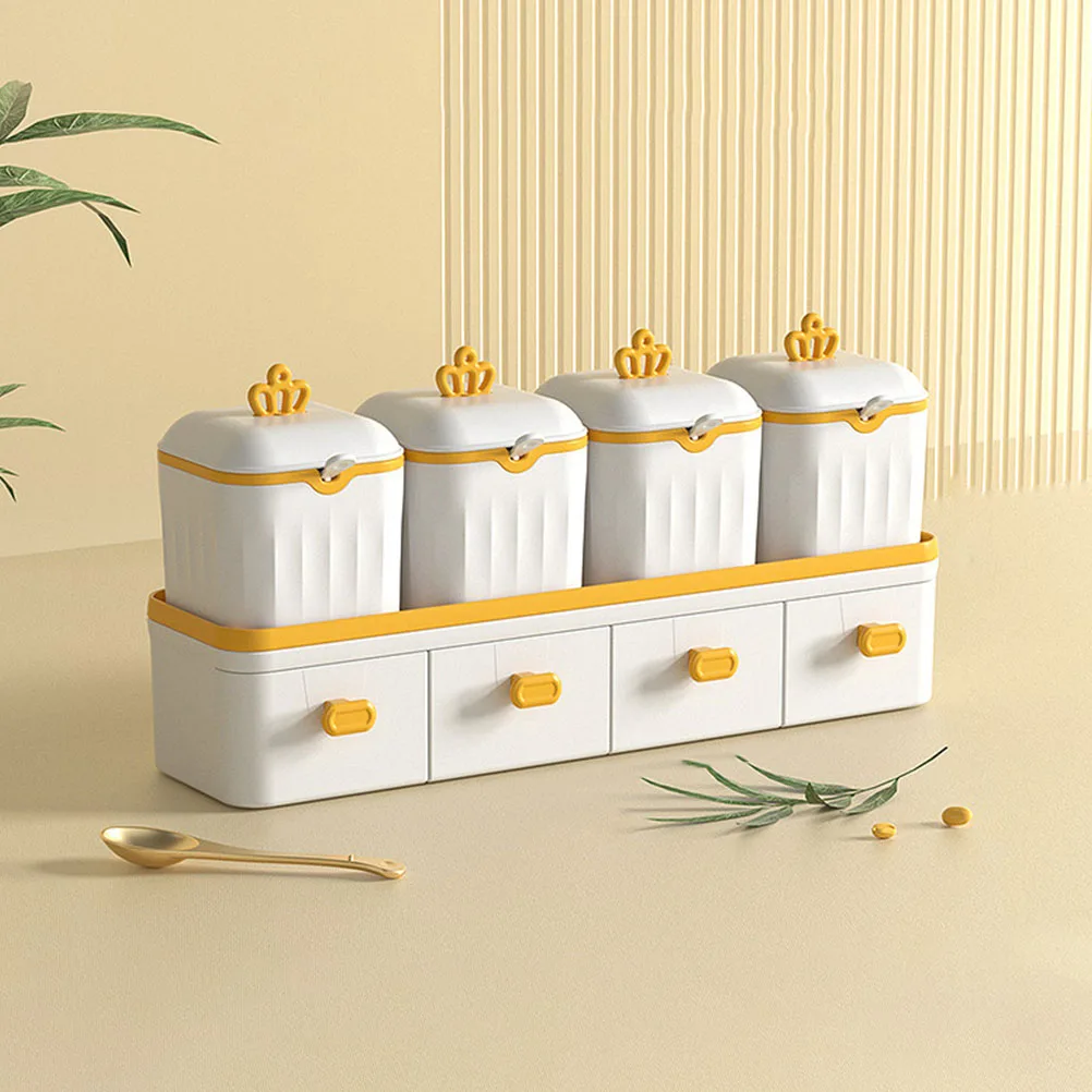 

Portable Seasoning Jar Set Large Capacity PP Material Easy Storage Kitchen ganizer Drawer Style Condiment Container