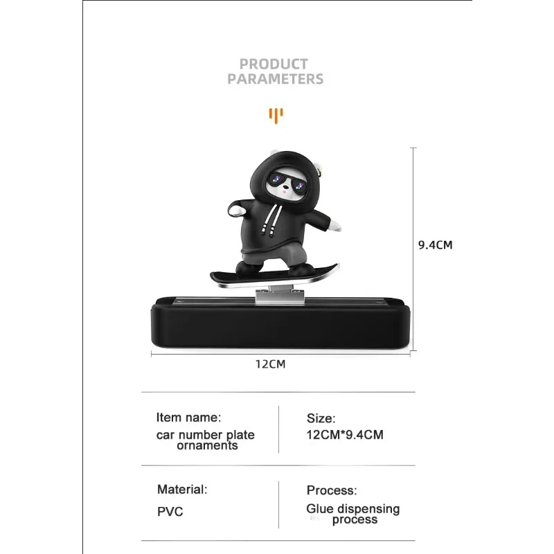 

Новые декорации для приборной панели автомобиля: магнитный номерной знак с медведем-скейтбордистом, креативные мультяшные аксессуары для интерьера автомобиля