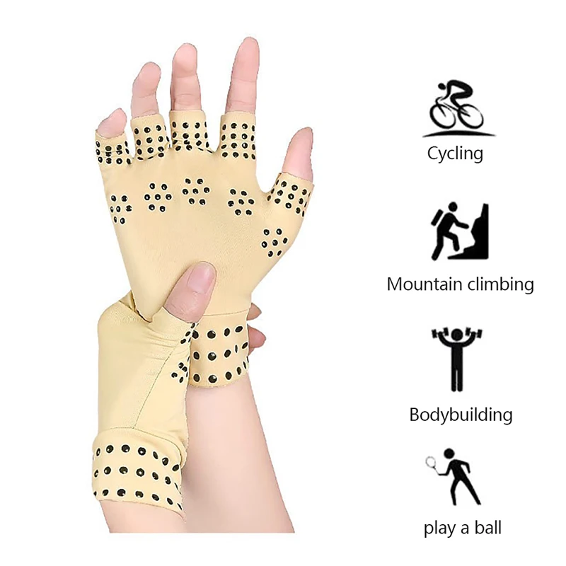 Magnetic Gloves Arthritis Treatment Compression Support Therapy Joint Pressure Non-slip