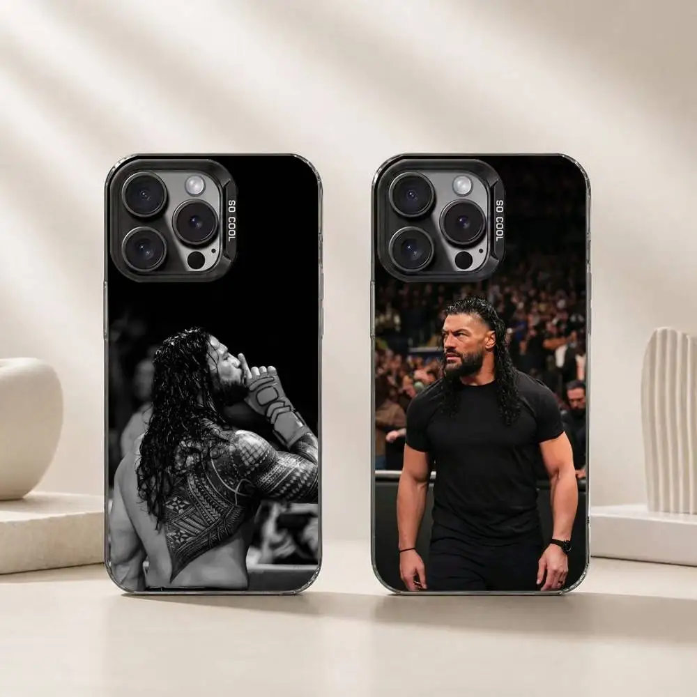 

Pro-wrestler R-Roman Reigns Phone Case For iPhone 17,16,15,14,13,12,11 Plus,Pro Max,XS,Colorful Silver Phone case Funda Cover