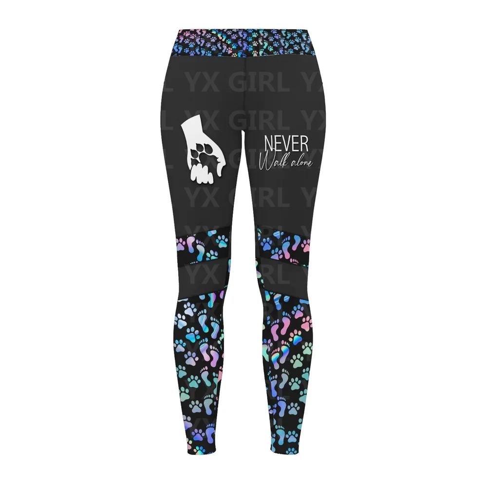 Legging pour les amoureux des chiens, motif patte de chien, legging spinal pour chien, ne marche jamais seul, imprimé intégral pour femme