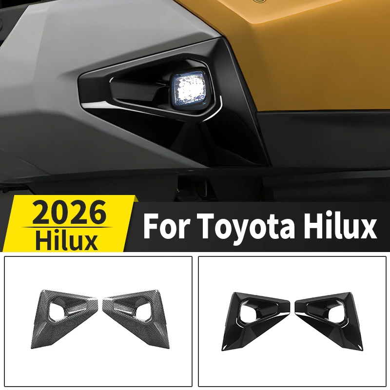 

For 2026 Toyota Hilux Pickup Truck Front Fog Lamp Grille Cover Trim ABS Black Accessories Car Styling Exterior Accessories Parts