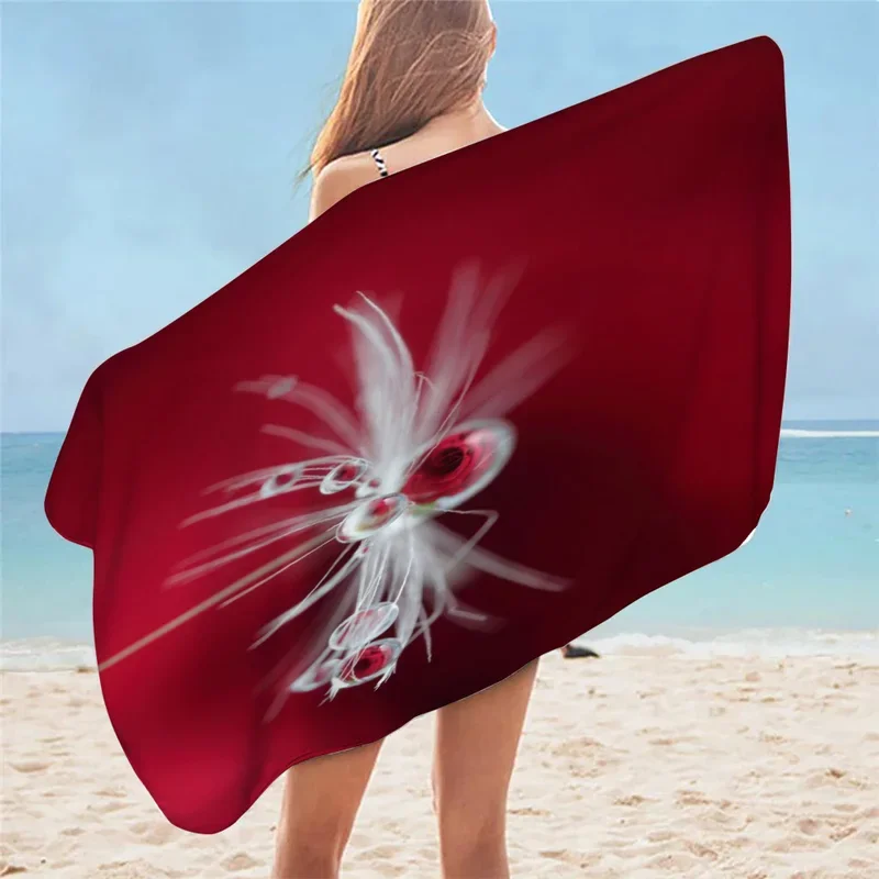 A drop of rose Nature Beach Towel For Adults Quick Dry Swimming Pool Poncho Bathrobe Beach Towel Microfiber Bath Towel   Beach