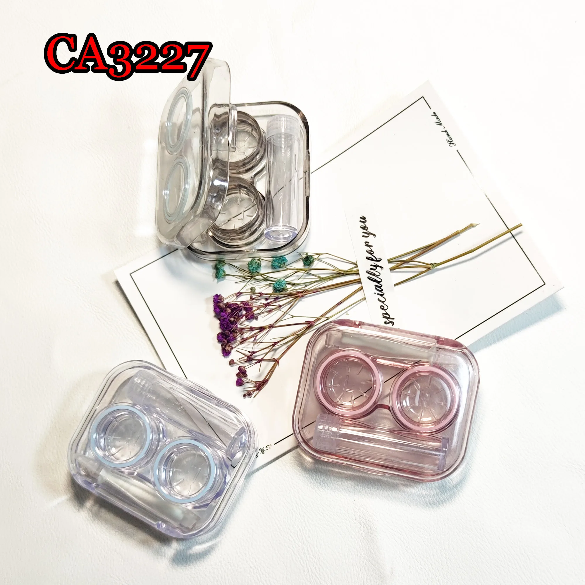 

Clear Pocket Contact Lens Cases Fashion one body Convenient Travel Kits Container For Outdoor CA3227