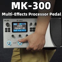 Pedal multiefectos para guitarra M-VAVE MK-300: 3,5 ""LCD/320+FX/100 Cables/120 amperios/128 batería/máquina de tambor/USB/XLR/MIDI