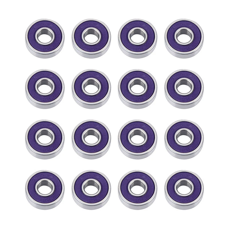 16Pcs 608RS Bearing ABEC9 Skateboard Bearings Chrome Steel Ball For Ongboards Inline Skates 8X22x7mm