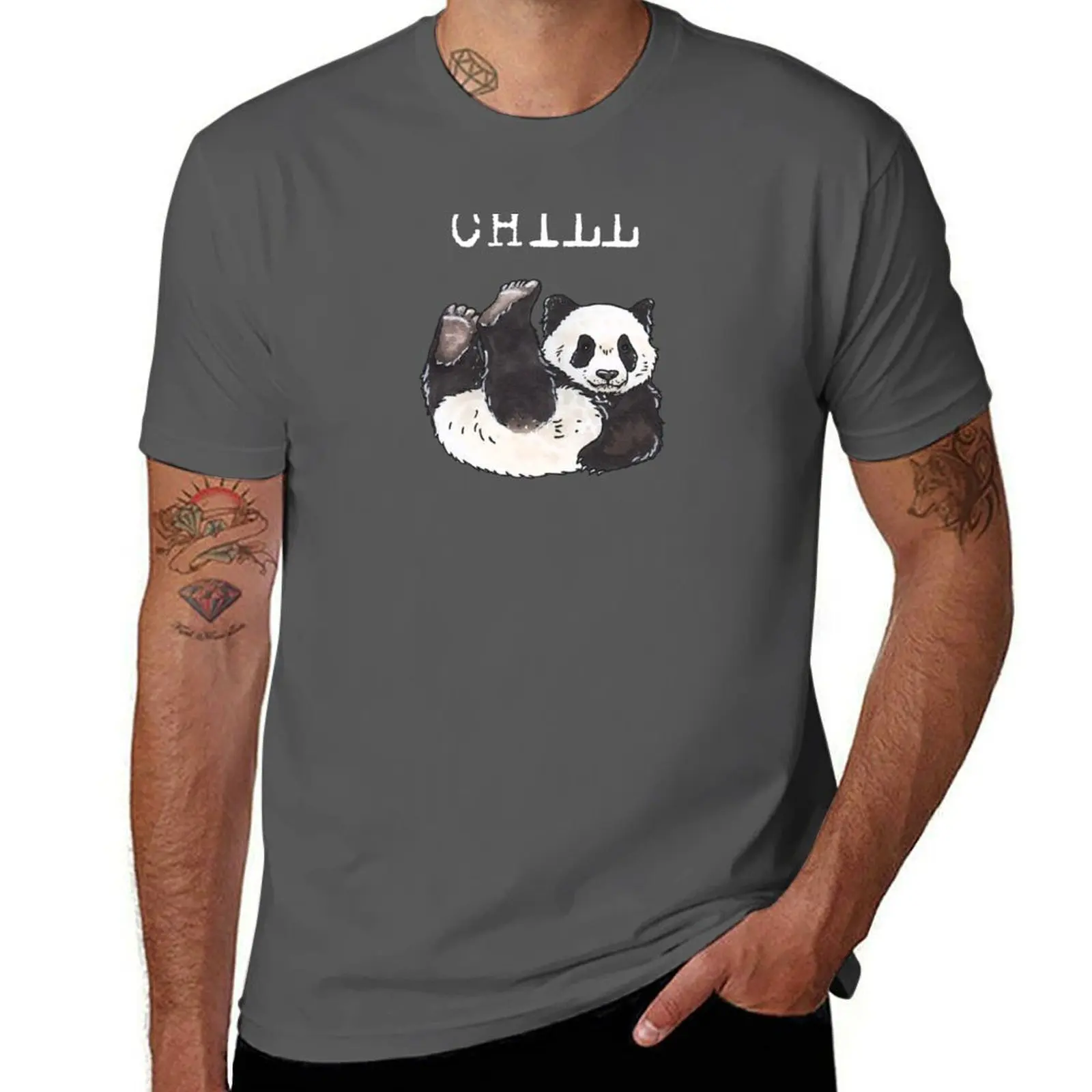 

Happy - series Animal panda T-Shirt Casual Trendy Short Sleeve T-Shirt