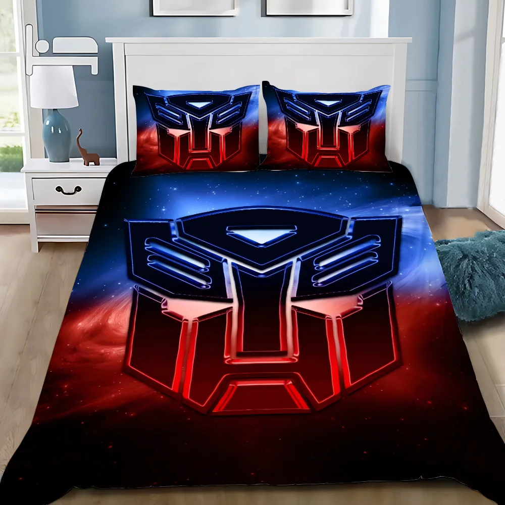 Duvet Cover Pillowcase Bedding Set Anime T-TransformersS G1 Car Robot Adult Boy Girl Bedroom Decoration Single Double Large Size