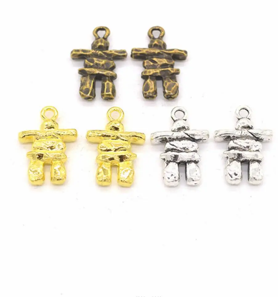 

40PCS Pendants Antique Silver Plated Stone Man Charms DIY Keychain Necklace Supplies Jewelry Making Finding 21*14mm F0393