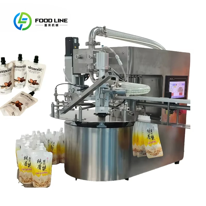 Customized Automatic Stand up Tomato Sauce Filling Machine Cream Juice Liquid Spout Pouch Filling Sealing Capping Machine