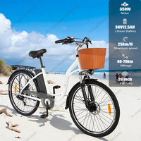 DYU C6 E-bike Women 350W Motor 36V12.5A Lithium Battery City Ride Electric Bicycle 26 Inch Tire Carry Cargo Electric Bike Family