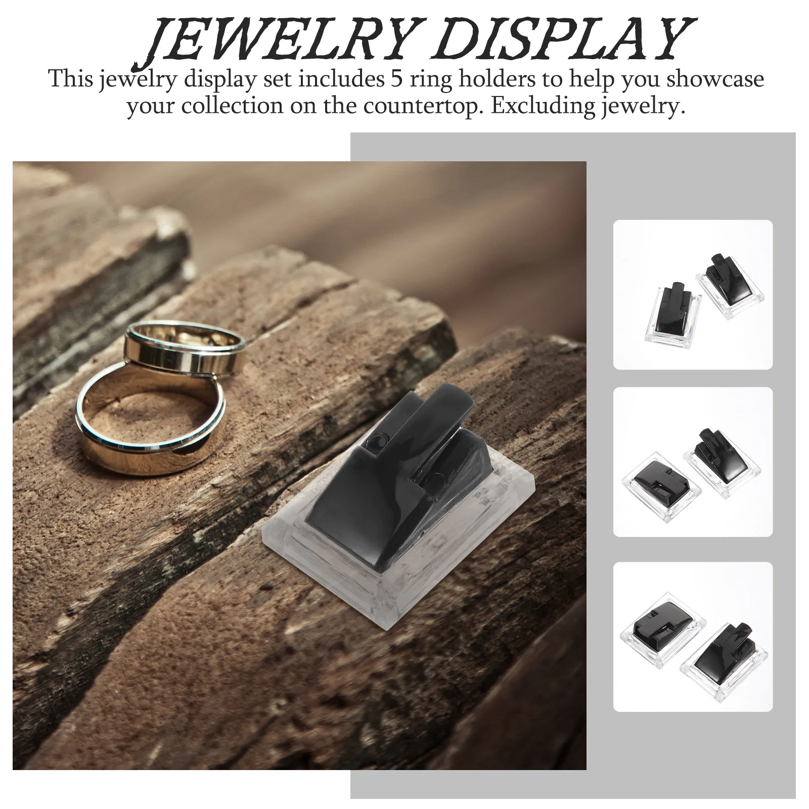 

5Pcs Acrylic Ring Holder Stand Jewelry Display for Counter Top Desktop Organization Storage Display Stand for Rings of Various