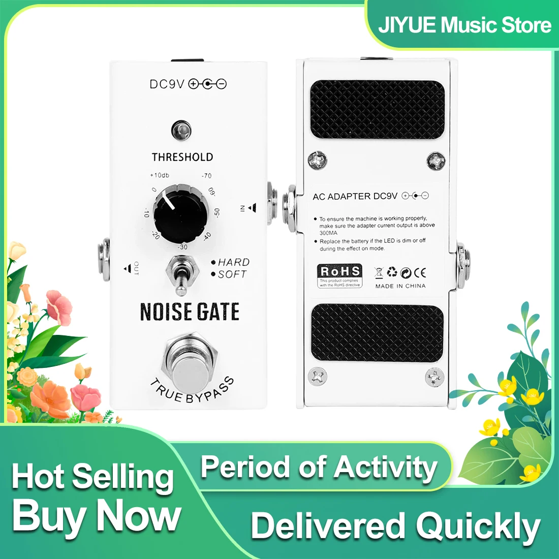 

Guitar Noise Gate Pedal Electric Guitar Noise Suppression Effect Pedal Metal Housing True Bypass Guitar Parts & Accessories