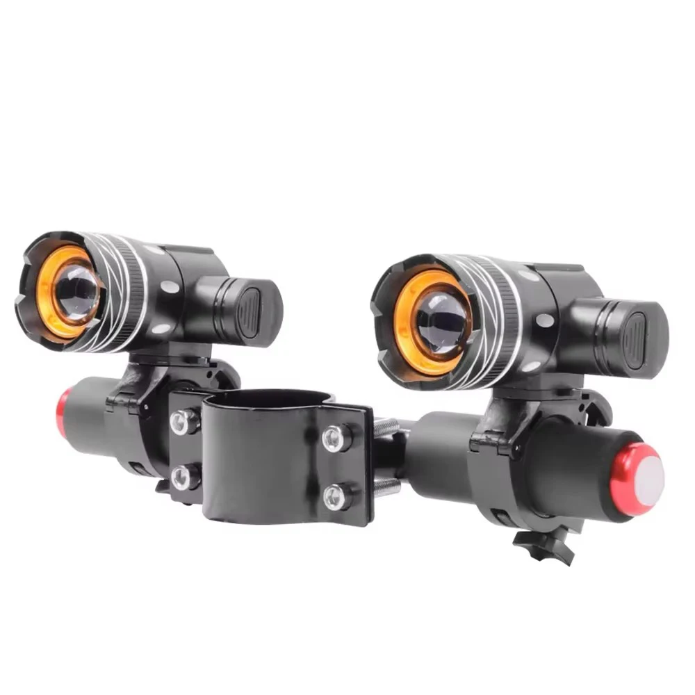 Scooter elétrico com zoom 1200mah bateria recarregável usb 150lm xm-l t6 led luz frontal lâmpada led farol para xiaomi m365/pro