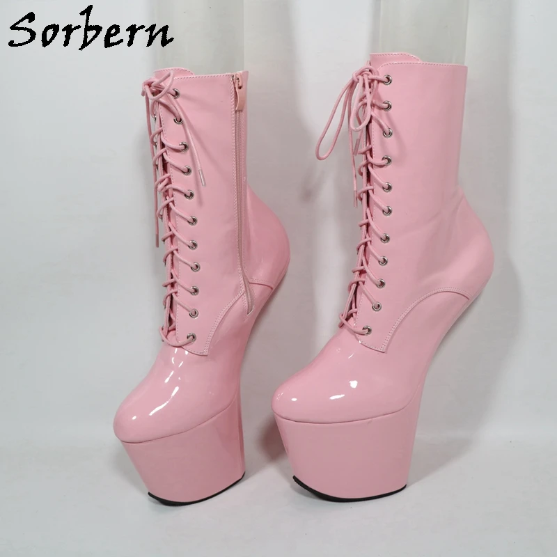 Sorbern 20Cm Hoof Heelless Ankle Boots For Women Platform Shoes Cosplay Unisex Dragqueen Booty Extreme High Heels Vamp Cos Shoes - Image 6
