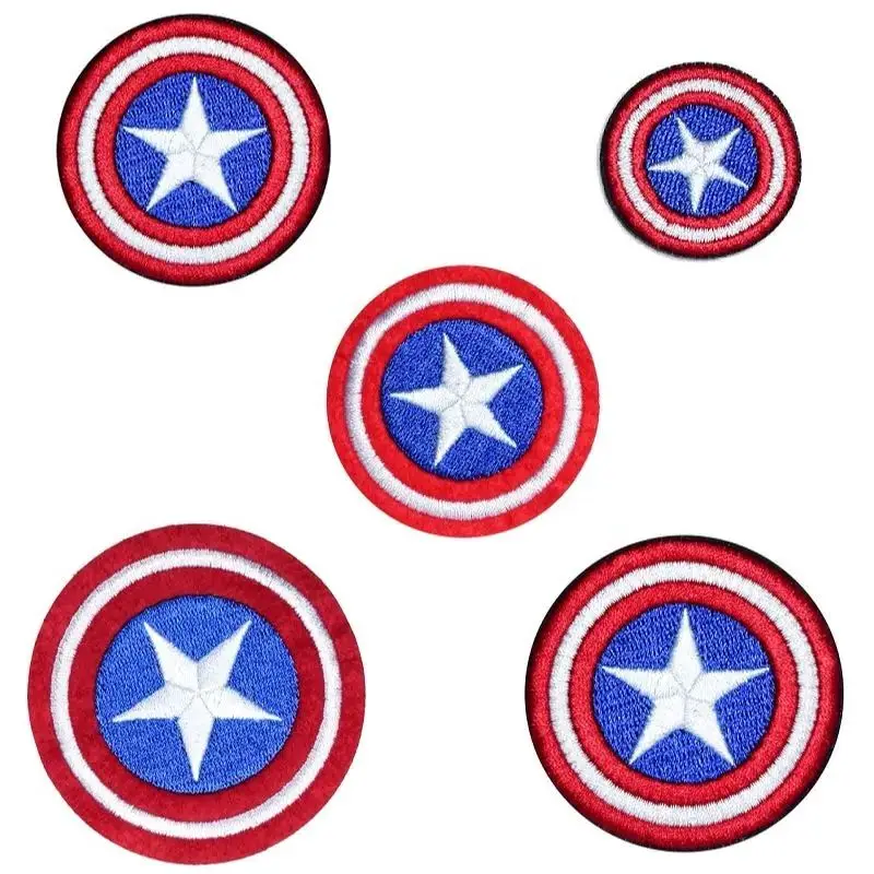 Cartoon Superhero captain America Shield Patches For Clothing Iron On Patch Clothes Patch DIY T-shirt Hat Decoration Clothes